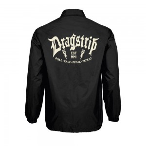 Dragstrip Clothing Build race break repeat black coach jacket